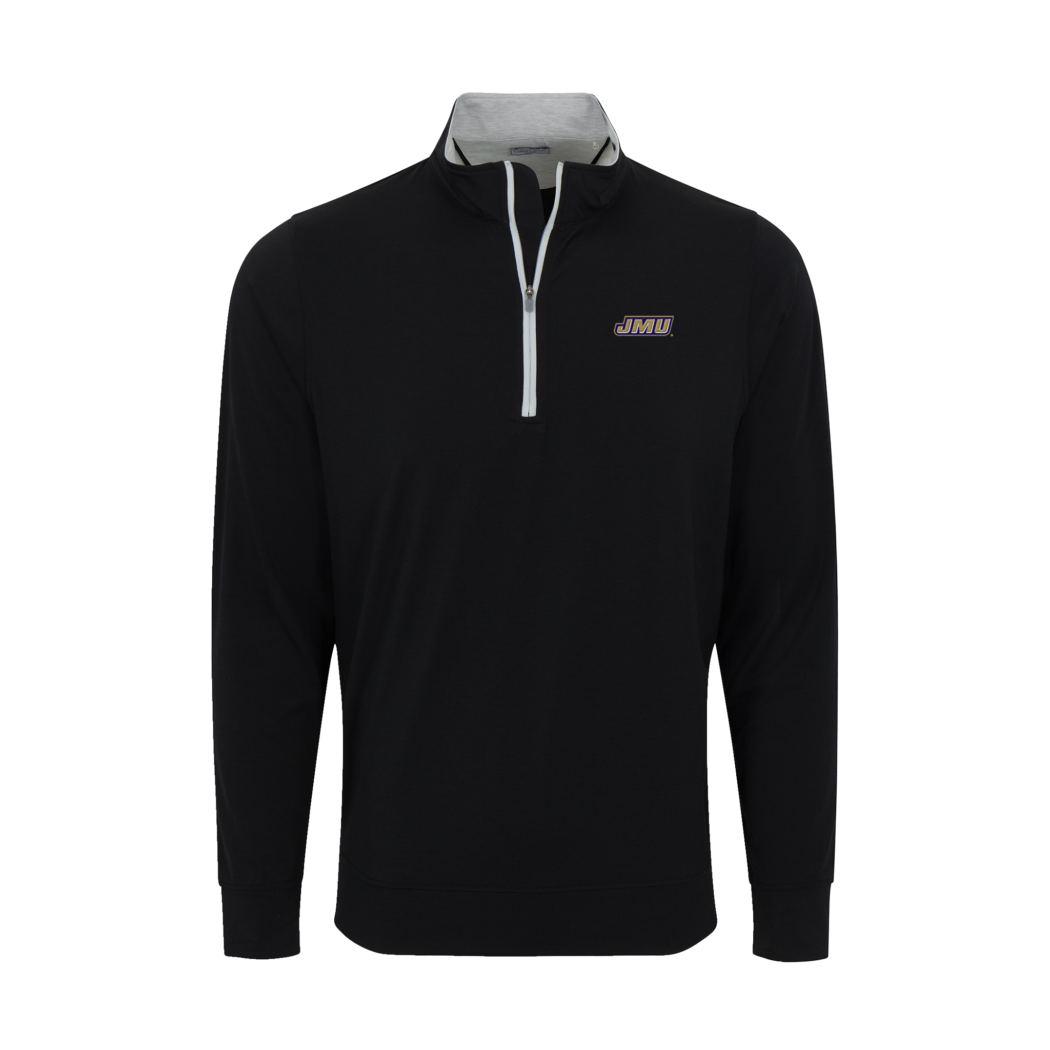 James Madison DriRelease® Performance Pullover Black with Light Grey Trim