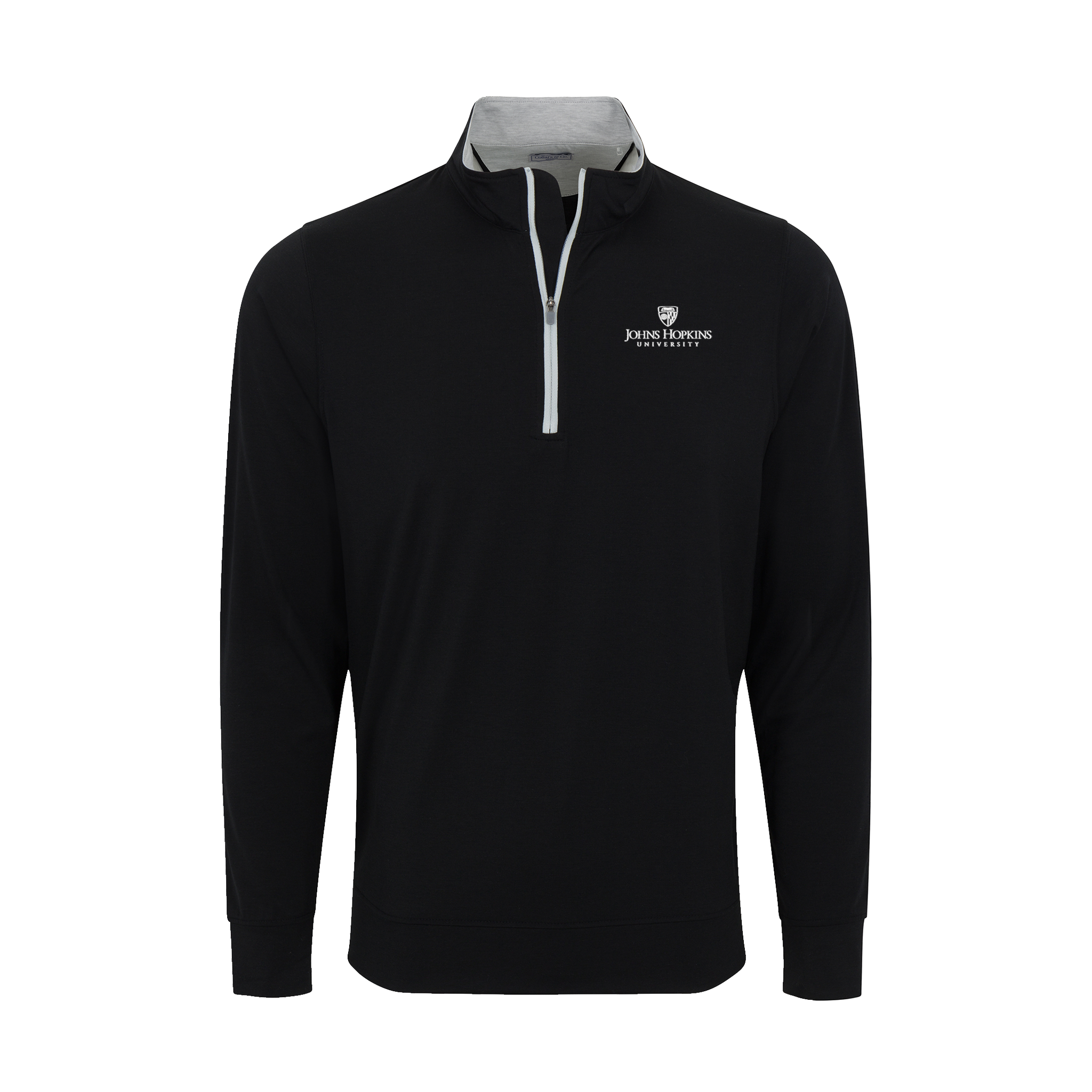 Johns Hopkins DriRelease® Performance Pullover Black with Light Grey Trim