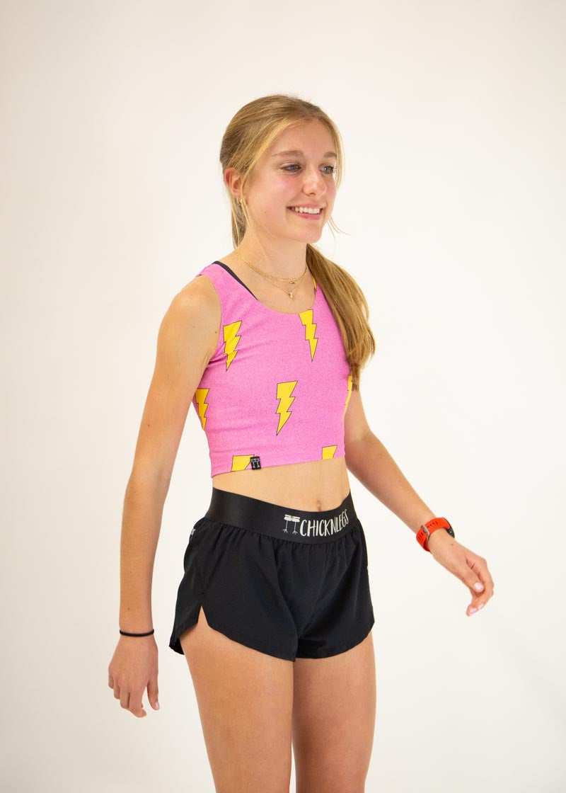 Pink Bolts PWR Crop Top